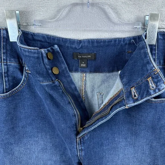 Ann Taylor Straight Leg Jeans Womens Size 14 High Waist Medium Wash Blue - Picture 5 of 11